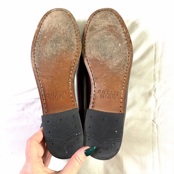 Weejuns G.H. Bass Whitney oxblood Burgundy Leather Loafers women’s 8.5 shoes - Picture 14 of 16